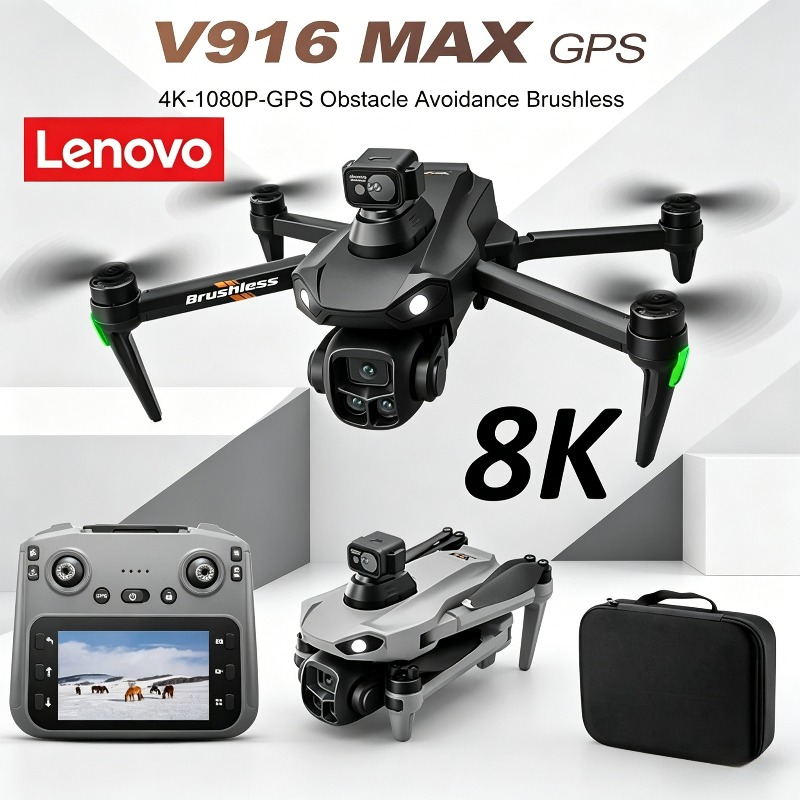 Drone Rc Plegable - Lenovo V916MAX Professional 8K Drone HD