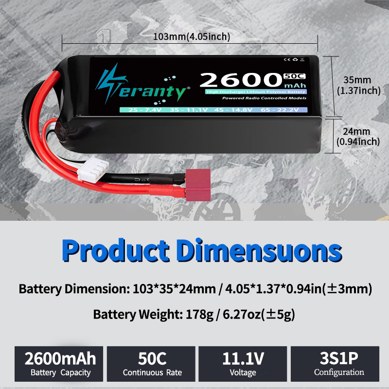 TERANTY 3S 2200/2400/2600mAh L - Drone Lipo Battery 评论和价格
