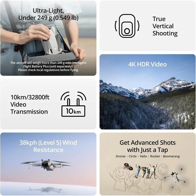 DJI Mini 3 Lightweight RC Dron - Drone Rc N1 评论和价格
