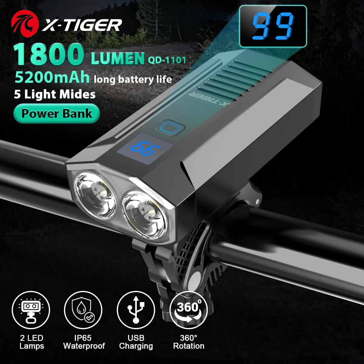 X-Tiger Bike Light Headlight B - Drone Keh Rc K11 Turbo 评论和价格