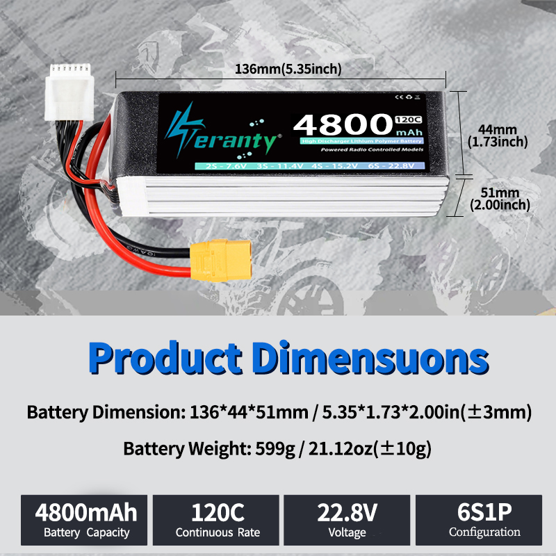 TERANTY 6S 4800mAh Lipo Batter - Drone Lipo Battery 评论和价格