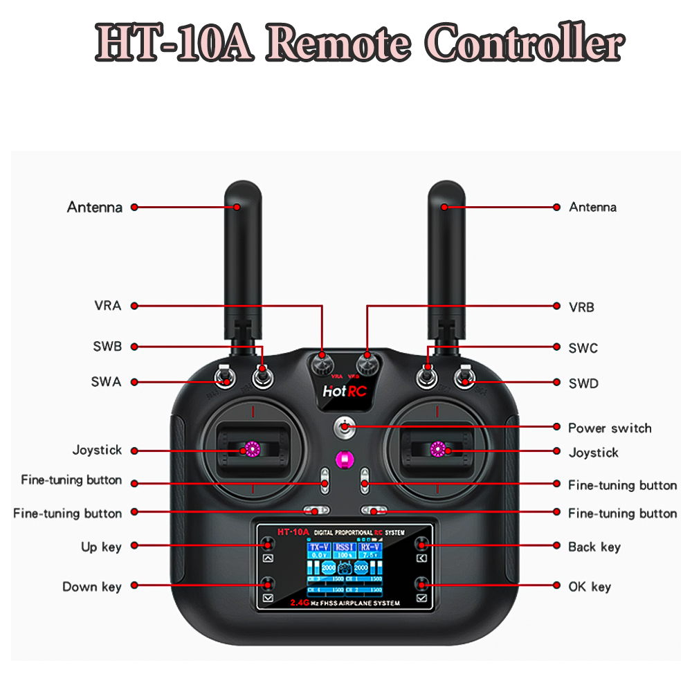 Hotrc HT-10A 2.4G 10CH Transmi - Drone Helicopter Rc 评论和价格