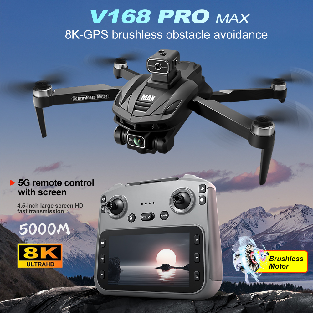 V168 PRO Max GPS Drone 8K Prof - Drone Rc Fpv Pro 评论和价格