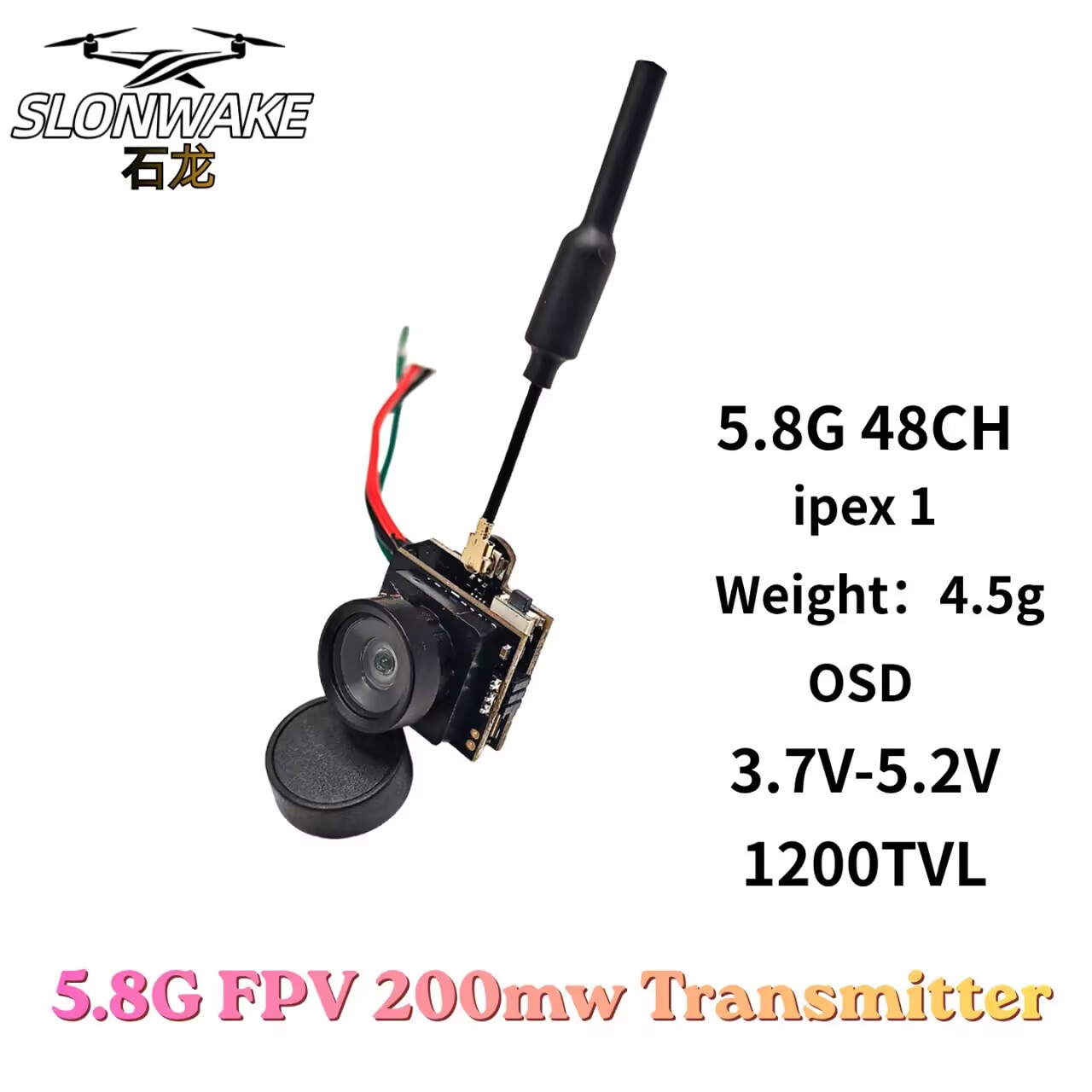 SLONWAKE 5.8G Analog VTX Trans - Drone Rc With Camera 评论和价格