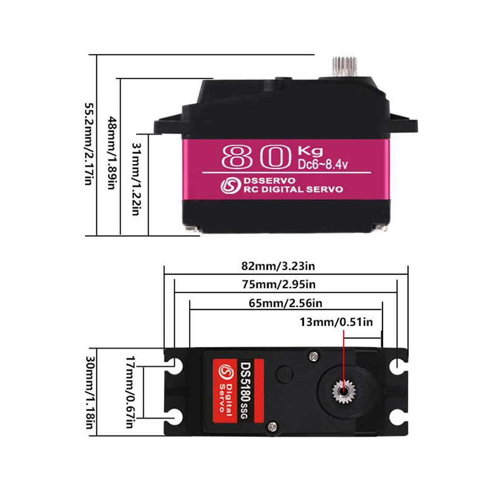 Dsservo Waterproof DS5180 80KG - Rc Car Servo 评论和价格
